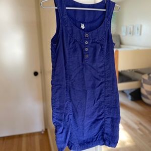 Anthropologie Maeve sleeveless linen blue dress 4